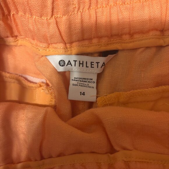 NWT ATHLETA Cabo Linen Jogger Pants Women's Size 14 Peach 530642 Soft Cozy Warm - Picture 5 of 9